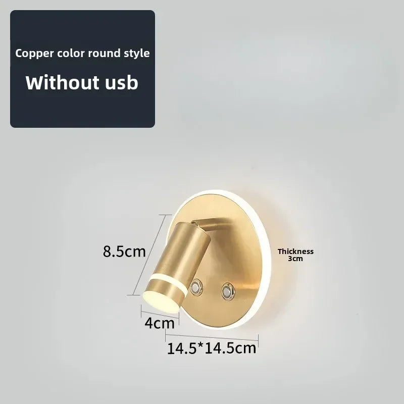Afralia™ LED USB Reading Wall Lamp with Dimmable Metal Body and Acrylic Shade