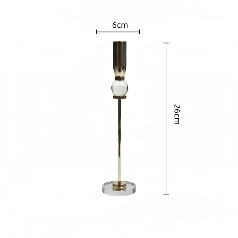 Afralia™ Crystal Glass Candlestick Holder - Elegant Home Décor Accessory