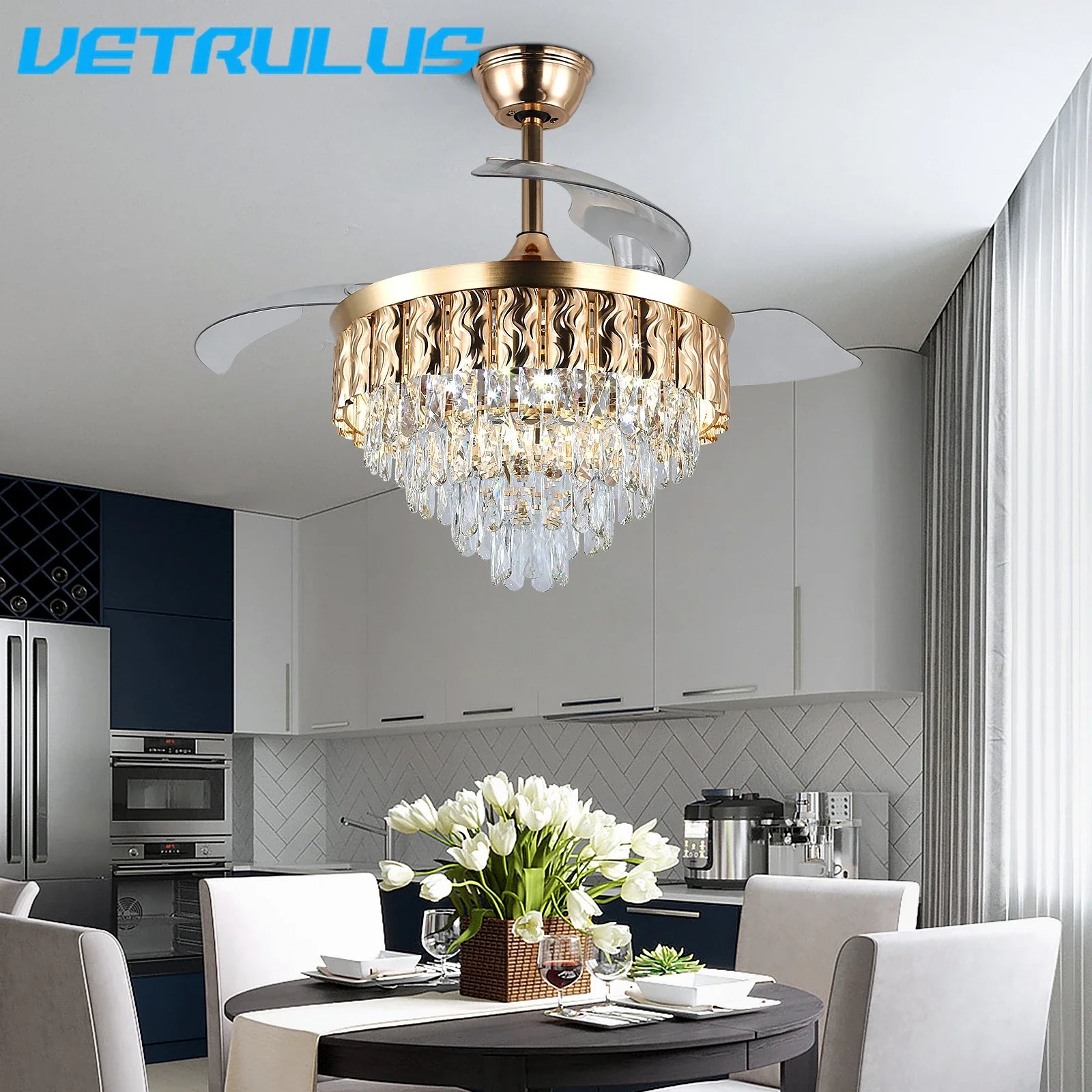 Afralia™ Smart Ceiling Fan with Remote Control and LED Light