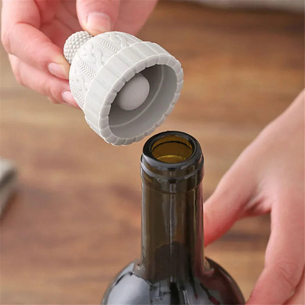 Afralia™ Silicone Wine Bottle Stoppers Set of 4 - Assorted Caps for Wine, Beer, Champagne