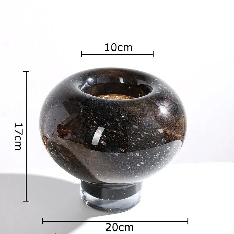 Afralia™ Gradient Color Circle Glass Vase for Aesthetic Room Decor