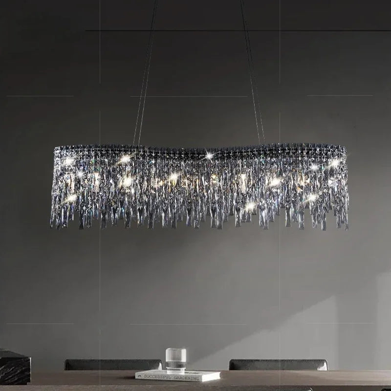Afralia™ Chrome Chandelier: Designer Luxury K9 Crystal Lighting Fixture for Dining Room, Hotel, and Bar