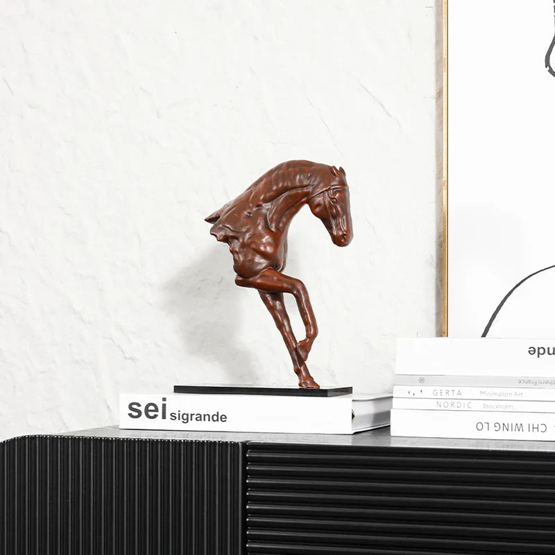 Afralia™ Running Horse Sculpture - Resin Handicraft Home Decor