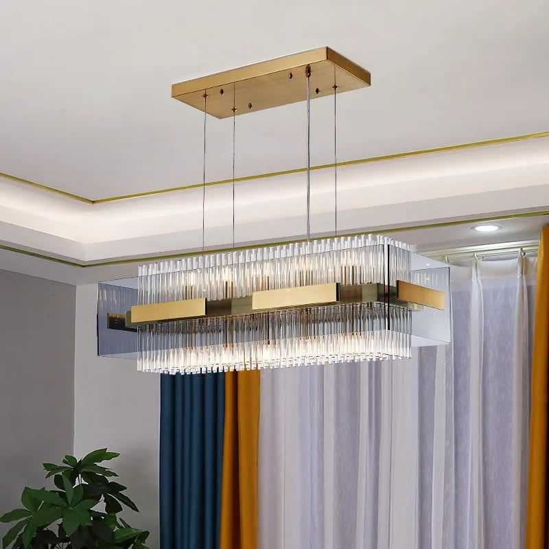 Afralia™ Glass Chandelier: Stylish Table Lamp for Dining and Living Room