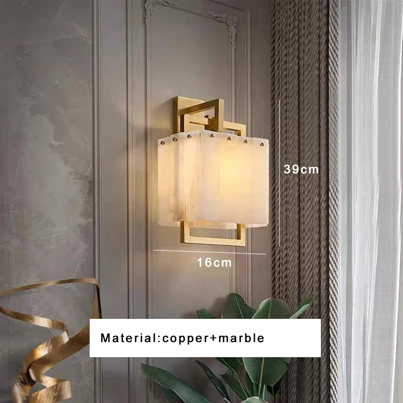 Afralia™ Marble Alabaster Wall Lamp: Elegant Luxury Décor for Home, Hotel, Aisle, Bedside