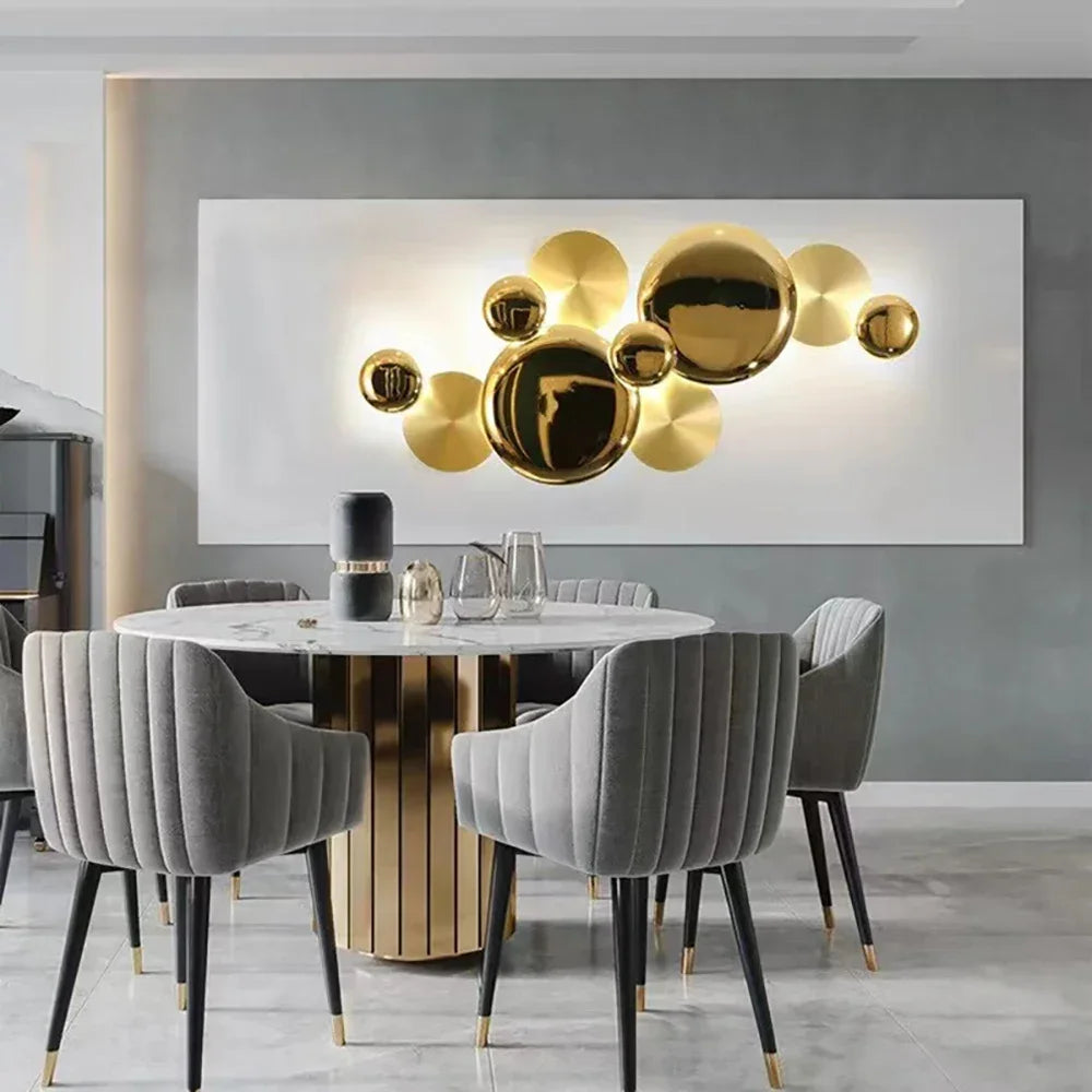 Afralia™ Postmodern LED Copper Disc Wall Lamp for Luxury Home Interior Lighting