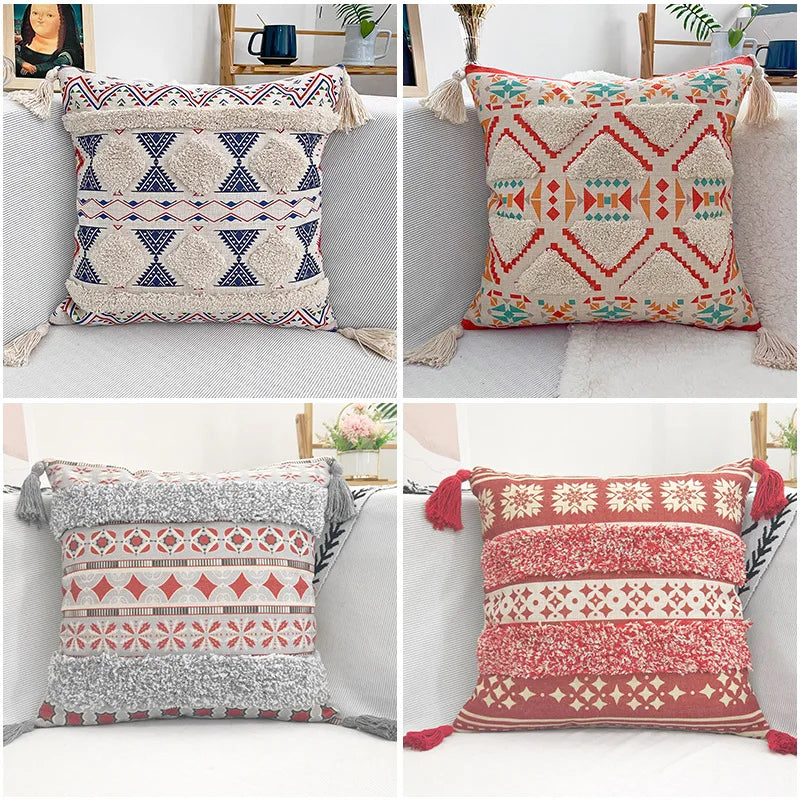 Afralia™ Geometric Bohemian Pillow Case 45cmx45cm - Home Decor Couch Cushion Cover