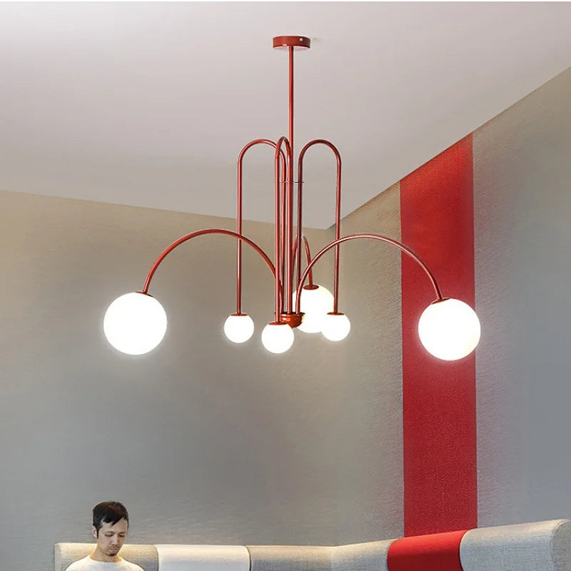 Afralia™ Glass Pendant Chandelier for Living Dining Room Suspension Lamp