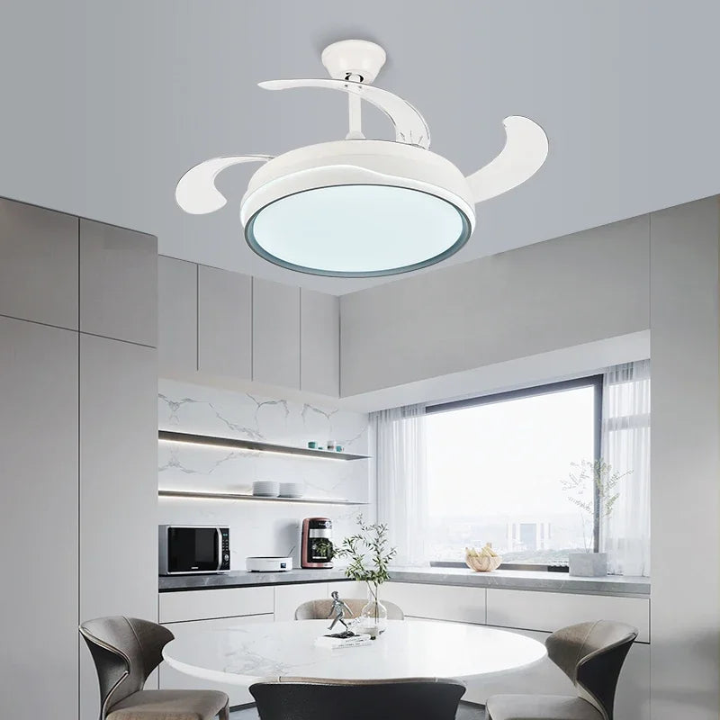 Afralia™ Ceiling Fan Light Remote Control LED Lamp for Bedroom, Dining Room Home Appliance