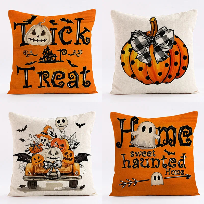 Halloween Pumpkin Witch Pillow Case Set for Home Sofa Decoration by Afralia™
