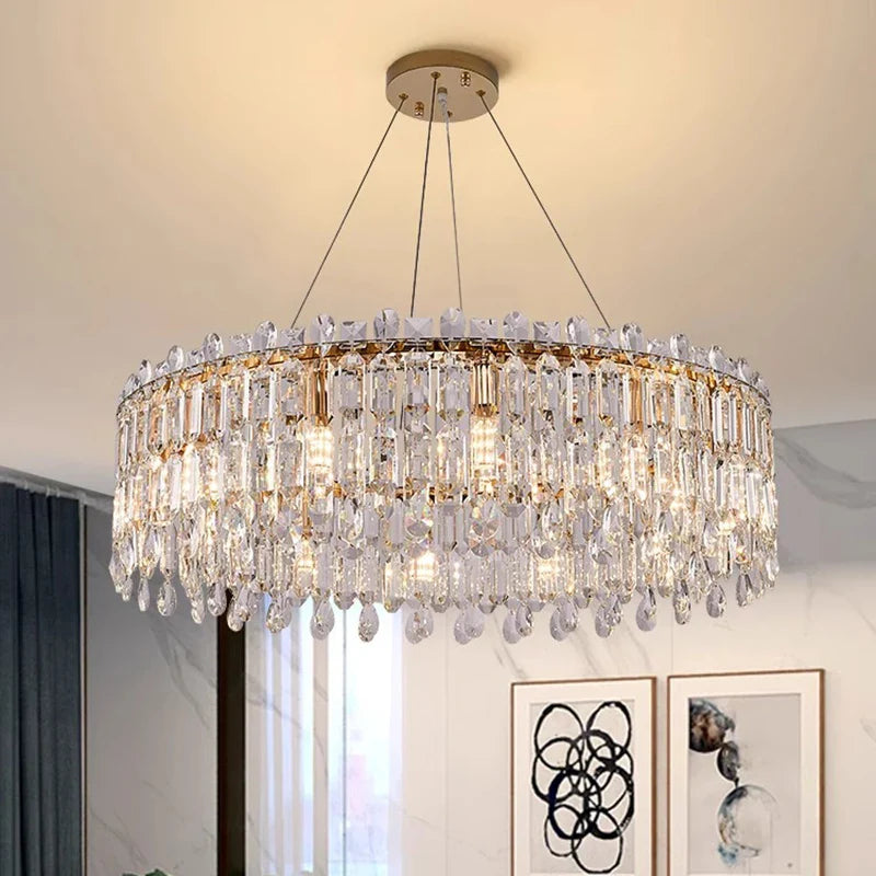 Afralia™ Crystal Chandelier: Luxury Living Room & Bedroom Pendant Light | Elegant Ceiling Lamp