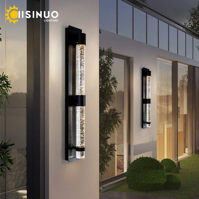 Afralia™ Crystal Bubble LED Wall Lamp: Stylish Exterior Lighting for Garden, Porch & Entryway