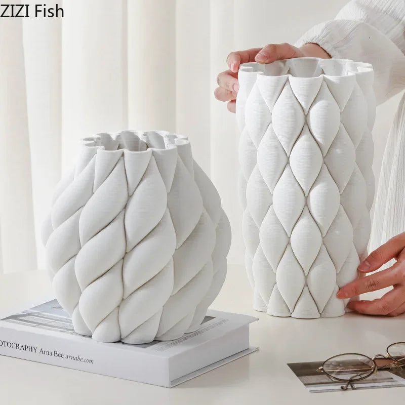 Afralia™ Minimalist Ceramic Vase for Creative Plant Pot Decoration and Flower Arrangement