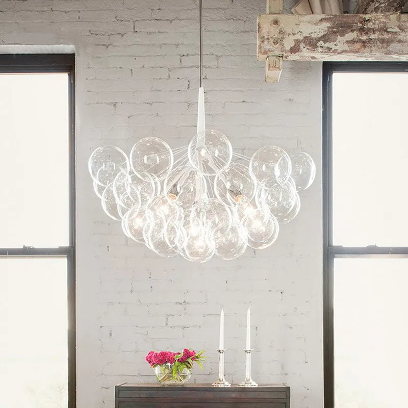 Afralia™ Glass Balls Ceiling Pendant Lights Minimalist Living Room Chandelier Shop Bar Decor