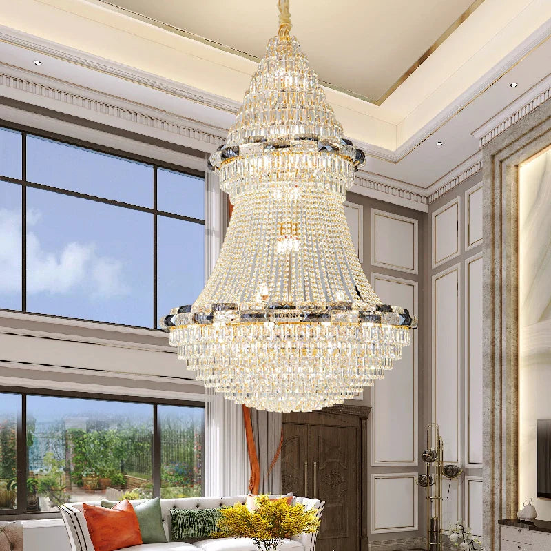 Afralia™ Light Luxury Crystal Chandelier - Post-modern Bedroom Dining Room Living Room Elegant Design