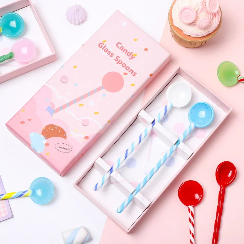 Afralia™ Colorful Glass Stirring Spoon Set