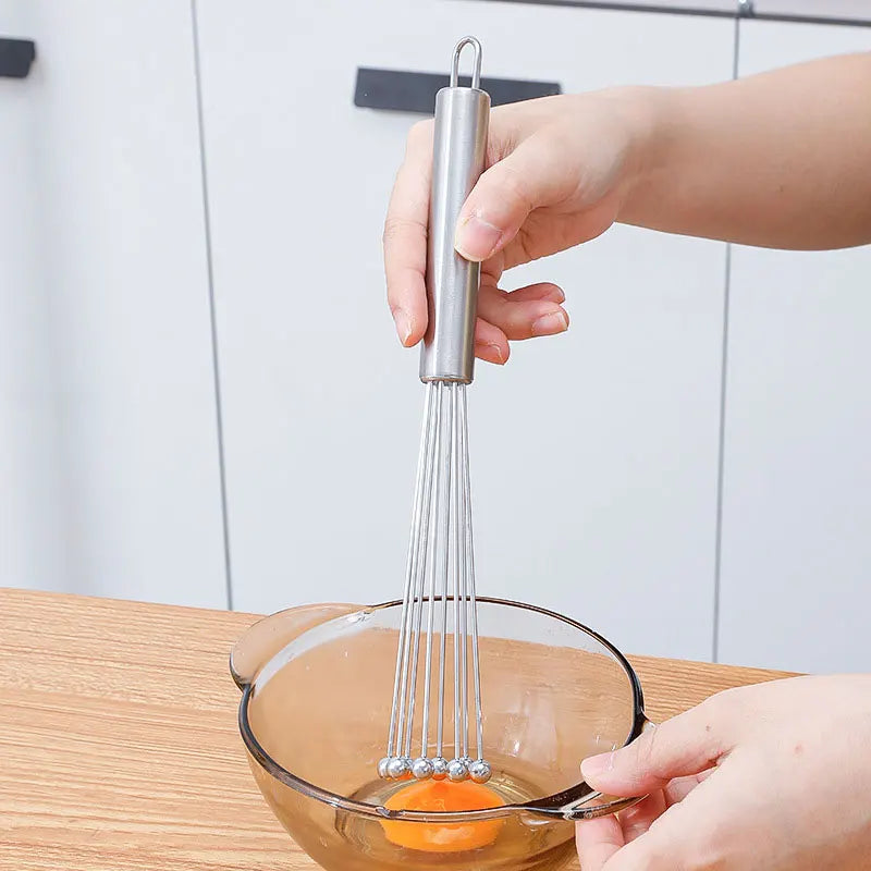 Afralia™ Stainless Steel Egg Beater Whisk Mixer Kitchen Gadget, Durable & Multi-purpose