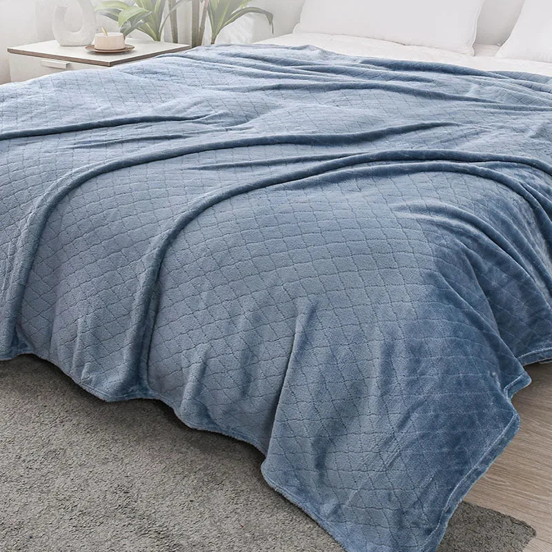 Afralia™ Plush Diamond Jacquard Blanket: Warm & Cozy Sofa Cover for Queen King