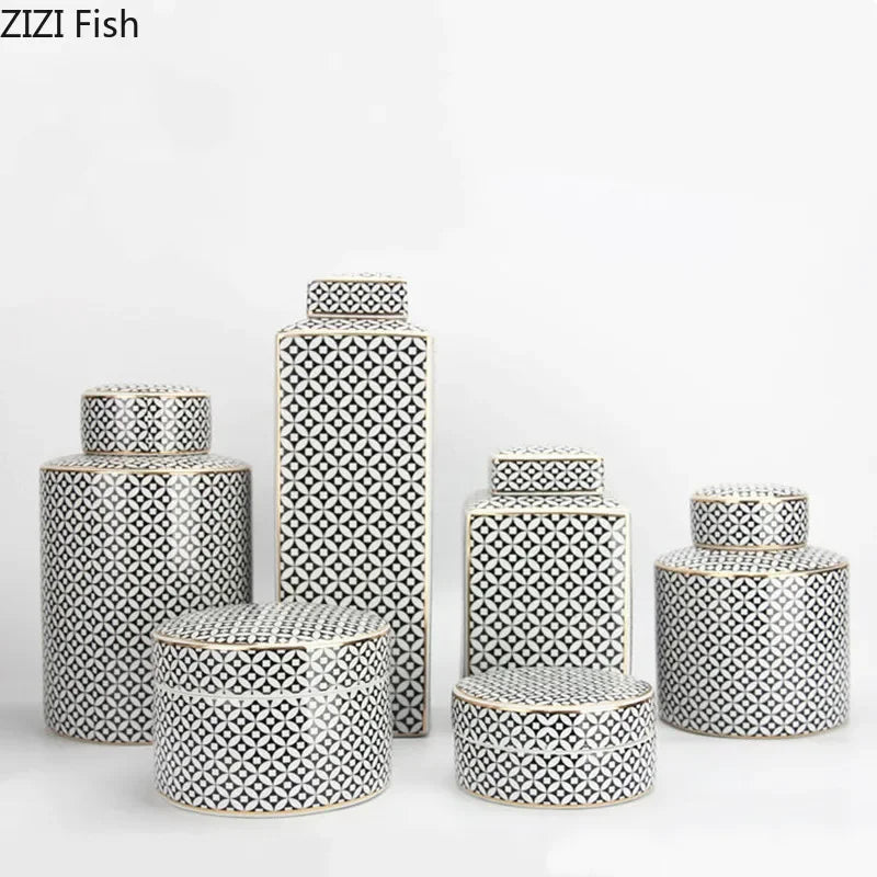 Afralia™ Handmade Ceramic Storage Jar with Lid for Tea, Spices, Home Decor