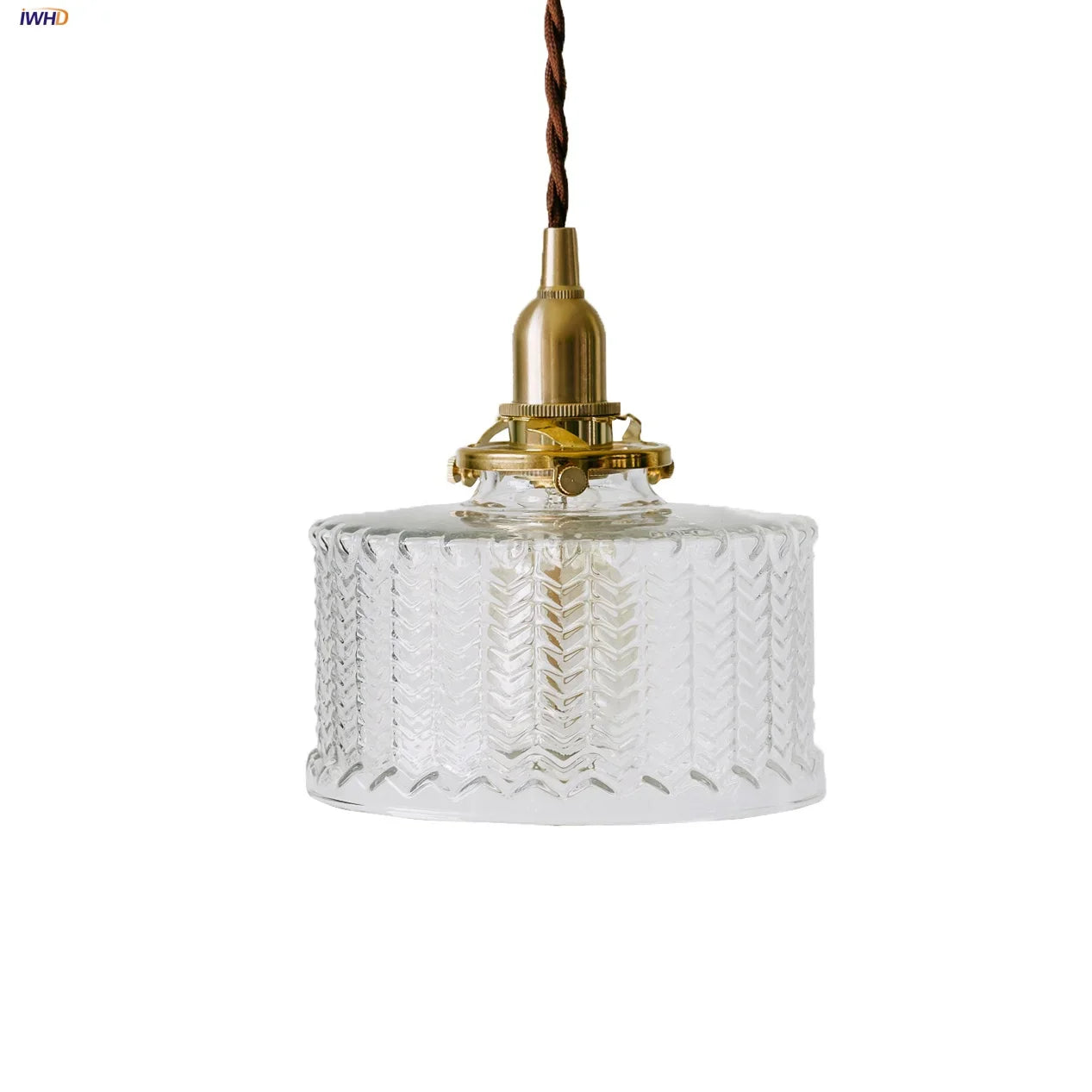 Afralia™ Clear Glass LED Pendant Light Fixture with Copper Socket for Modern Home Decor