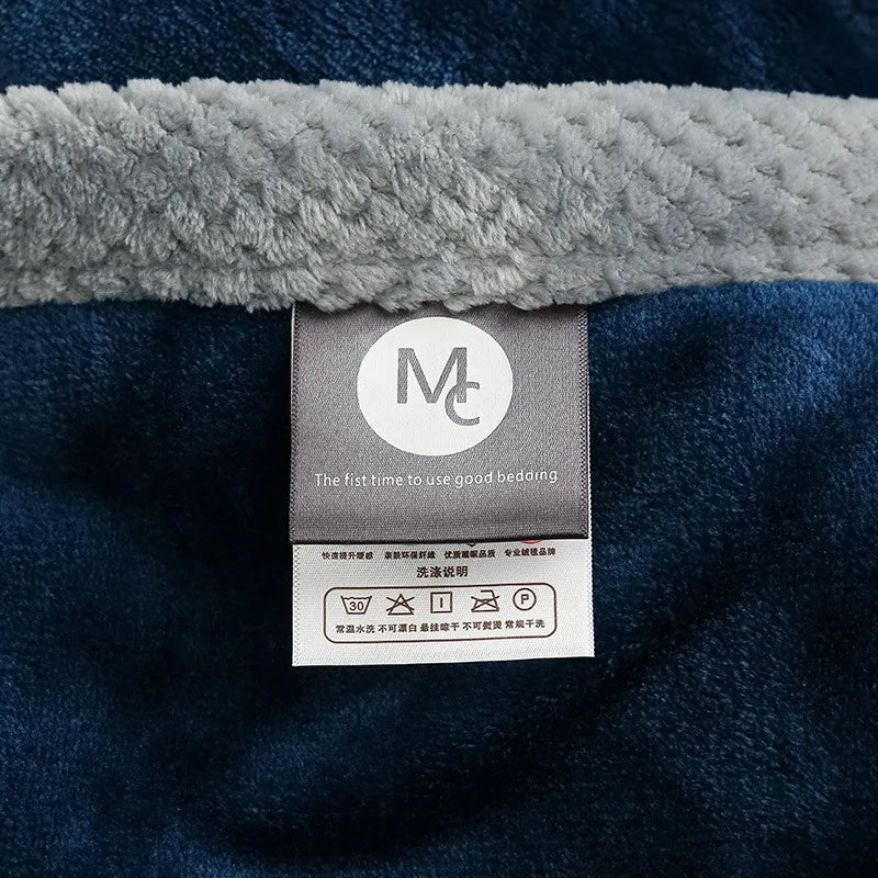 Afralia™ Plush Reversible Wide Edge Velvet Blanket: Luxurious & Skin-friendly Sofa and Office Nap Blanket