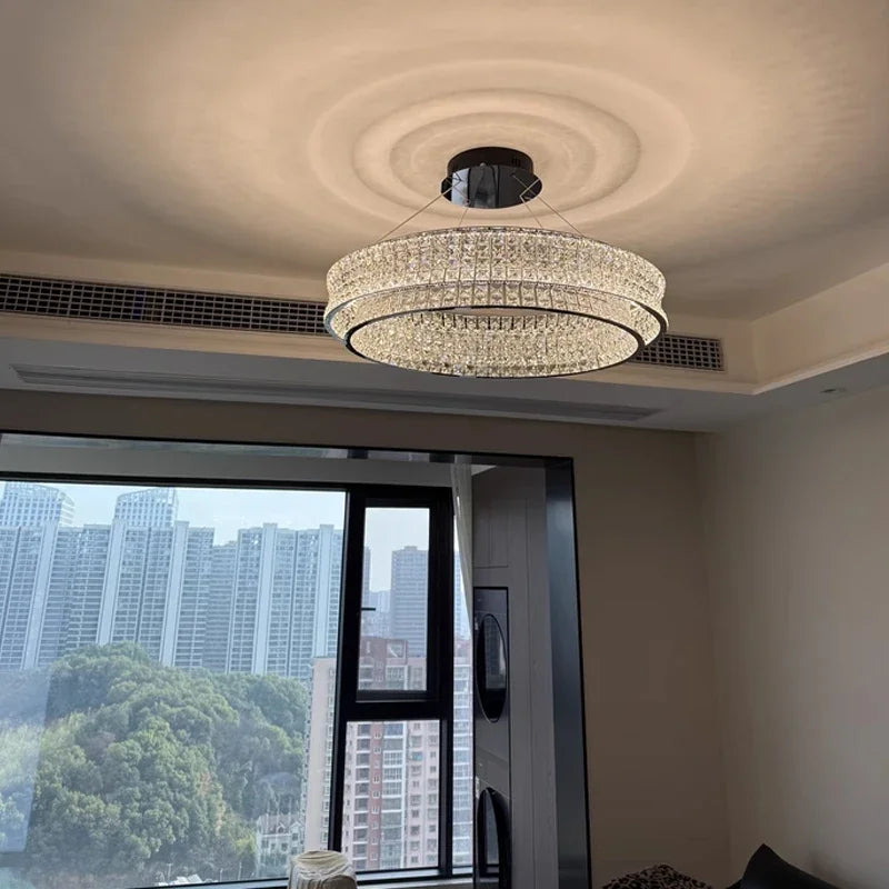 Afralia™ Crystal Ceiling Chandelier for Living Dining Bedroom Home Decor - Modern Luxury Lighting