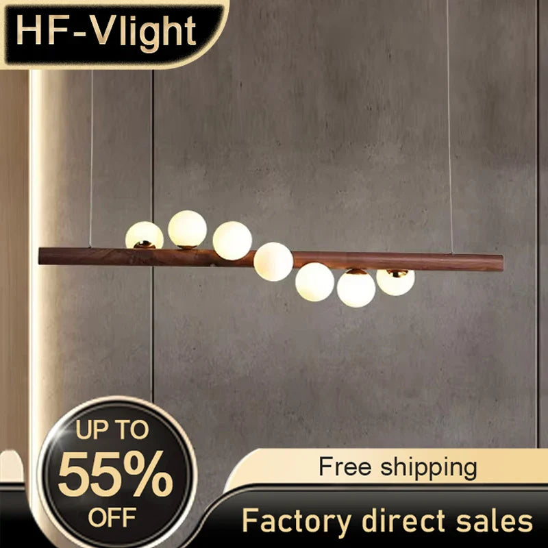 Afralia™ Nordic Wood G9 LED Chandeliers for Home Dining Decor