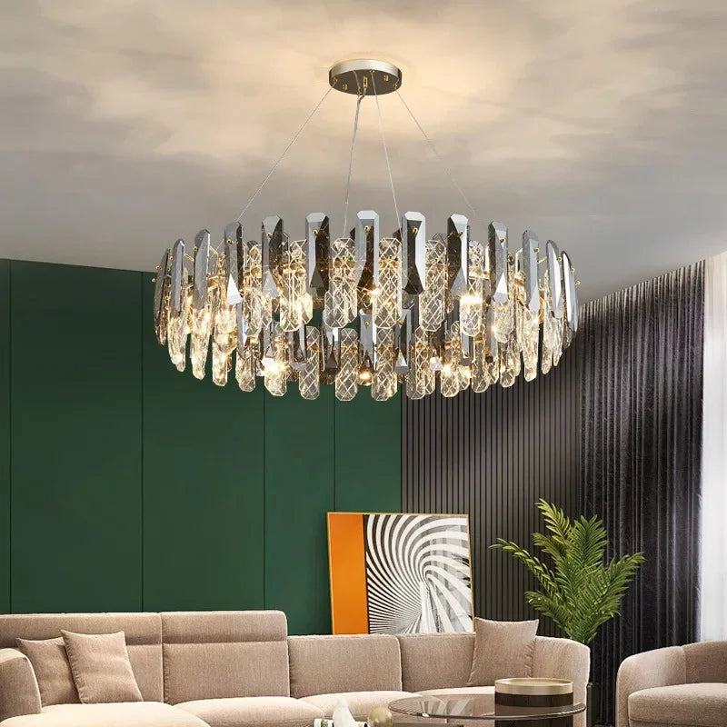 Afralia™ Crystal LED Chandelier: Modern Luxury Pendant Light for Bedroom, Restaurant, and Home Decor