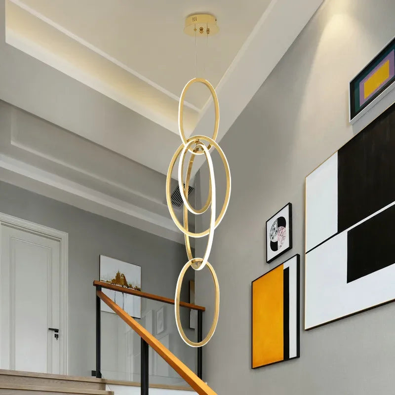 Afralia™ Gold Steel Pendant Light for Home Decor & Bar, Stylish LED Hanging Lamp