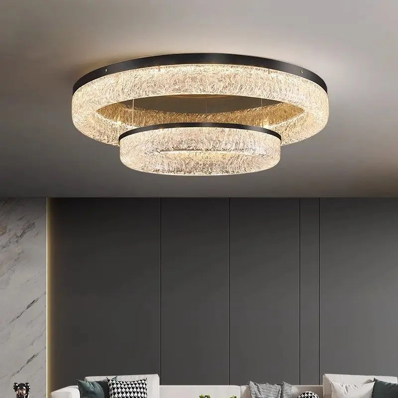 Afralia™ Nordic Brass Round LED Ceiling Lights for Home - Surface Mount Fixture