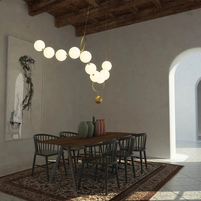 Afralia™ Necklace Pendant Light | Luxury Glass Ball Chandelier for Home