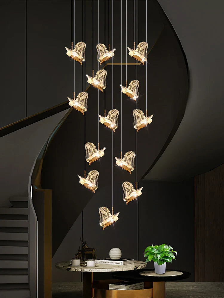 Afralia™ Crystal Chandelier: Modern Luxury Pendant Lights for Living Room, Staircase, Villa
