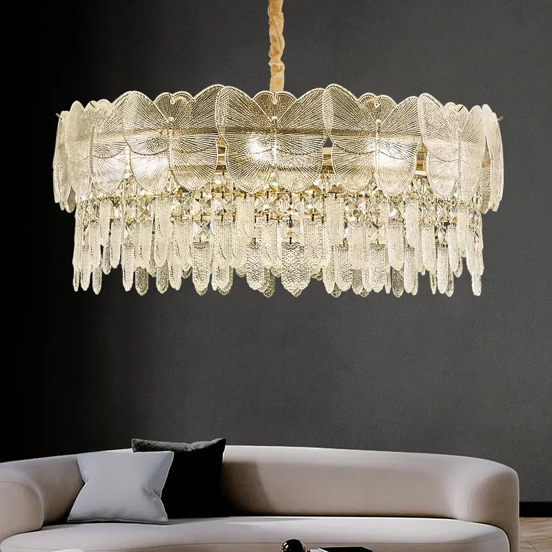 Afralia™ Gold Butterfly Crystal Chandelier: Luxury Ceiling Pendant for Living & Dining Rooms