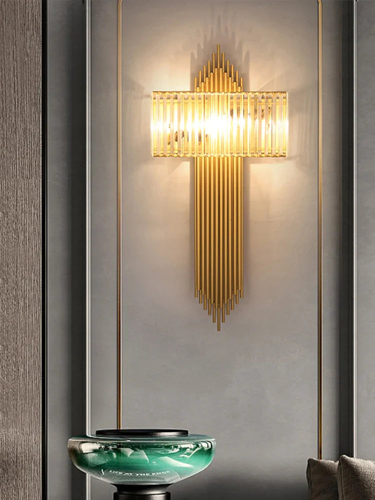 Afralia™ Crystal Wall Light: Minimalist Bedside Loft Wall Sconce for Living Room