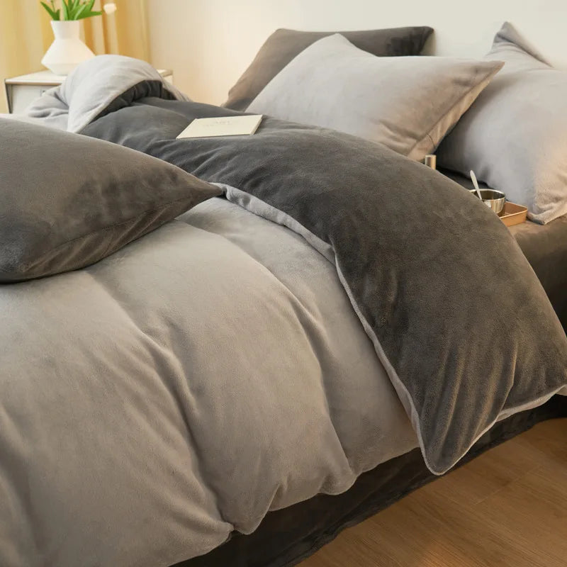 Afralia™ Milk Velvet Plush Comforter Cover for Autumn & Winter