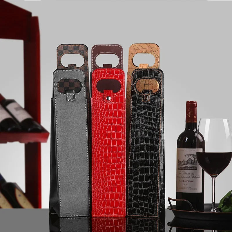 Afralia™ Red Wine Box Handbag: Classic, Reusable Wine Bottle Packaging & Gift Bag