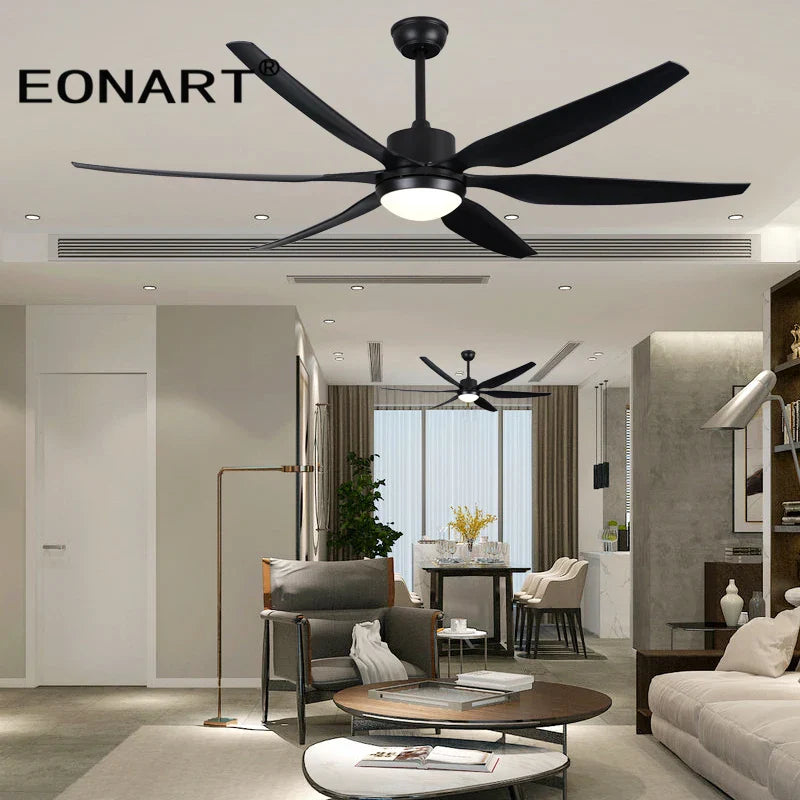 Afralia™ 66" Plastic Blade Ceiling Fan with LED Light and Remote Control