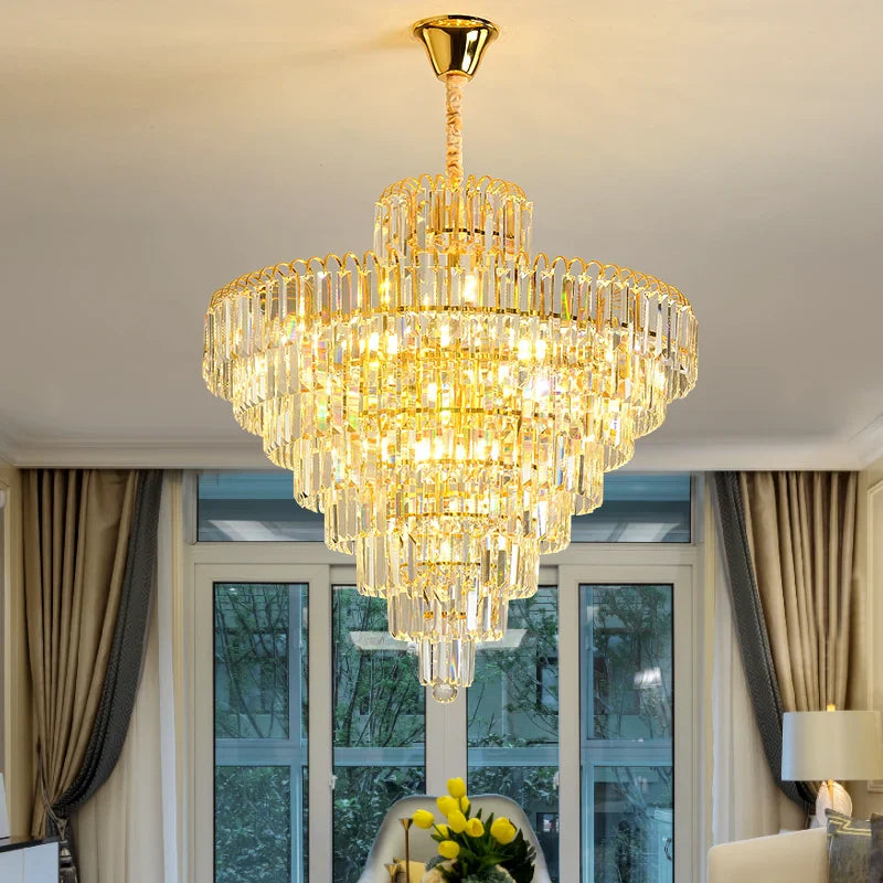 Afralia™ Crystal Gold Chandelier: Luxury Nordic LED Lighting for Home Decor