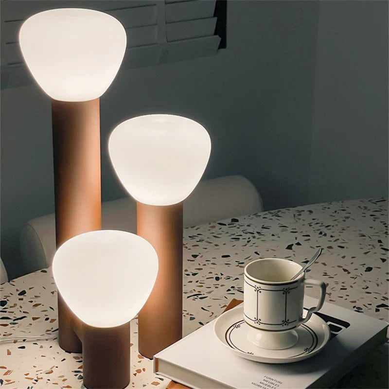 Afralia™ Parc Glass Table Lamp: Nordic Modern Minimalist Coloured Lamp for Living Room & Bedroom