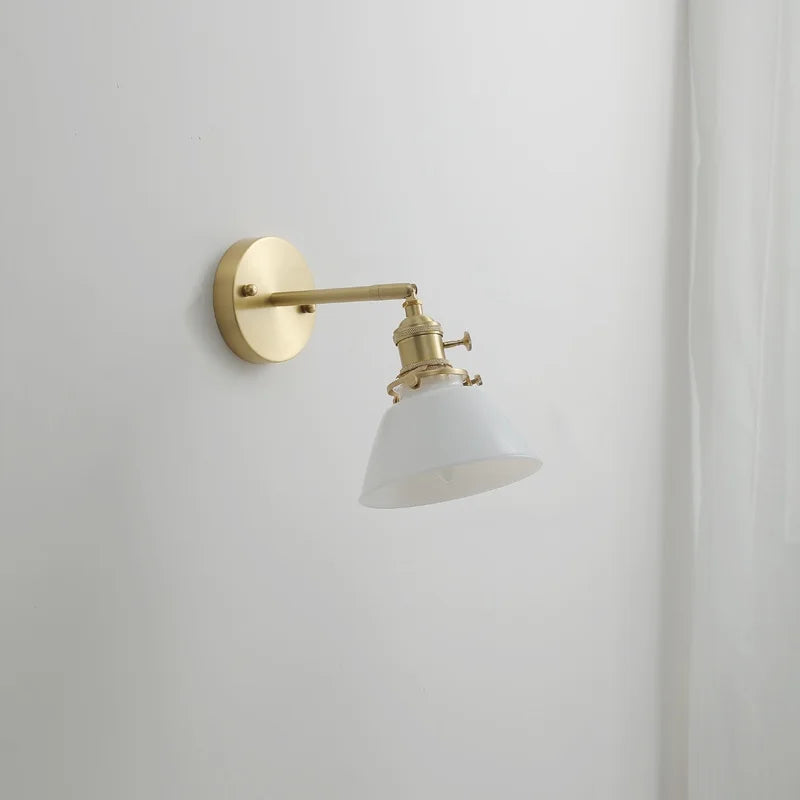 Afralia™ Glass Copper LED Wall Lights Modern Style for Indoor Bedroom Living Room