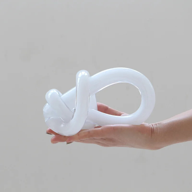 Afralia™ Geometric Glass Twine Knot Ornament Home Decor