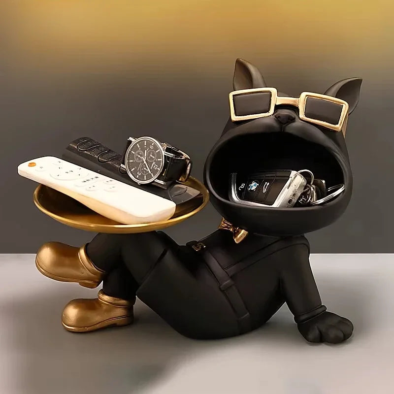 Afralia™ French Bulldog Resin Statue for Stylish Living Room Decor