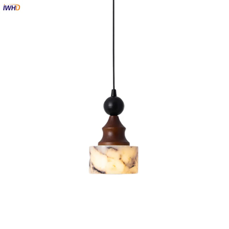Afralia™ Natural Stone LED Pendant Light with Random Patterns - LED Bulb Included