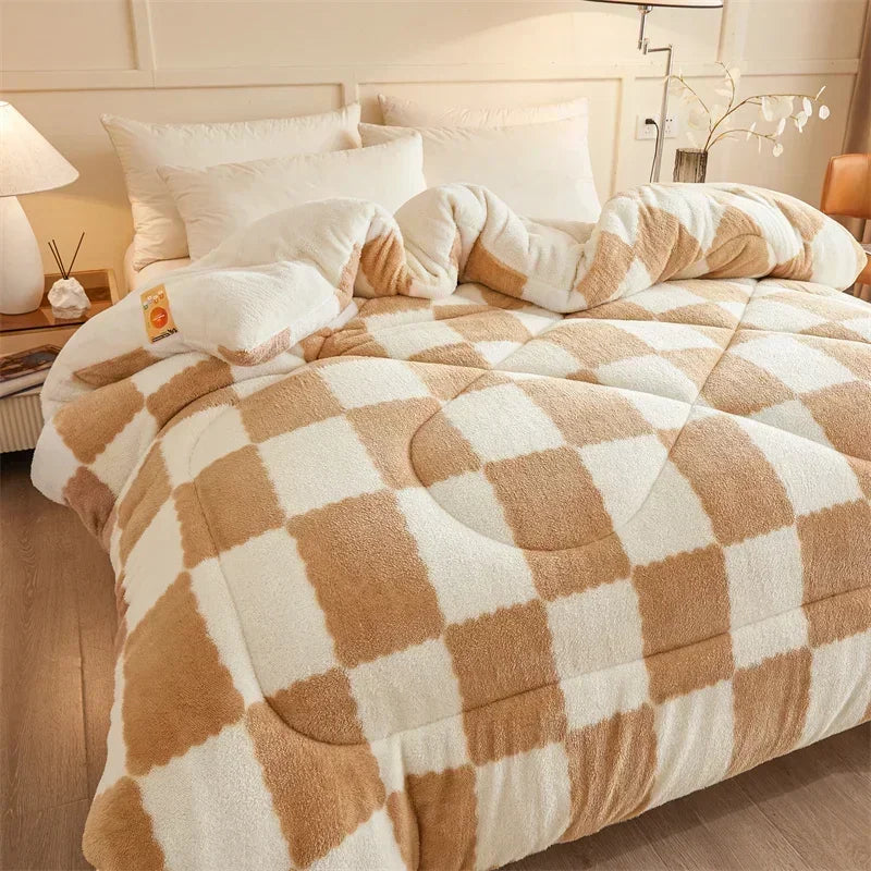 Afralia™ Cozy Checkerboard Cashmere Weighted Blanket for Ultimate Winter Warmth