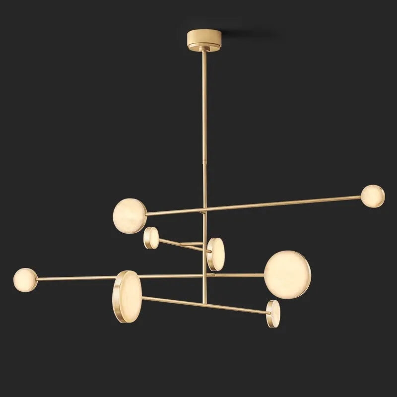 Afralia™ Copper Marble LED Chandelier for Dining Room & Kitchen