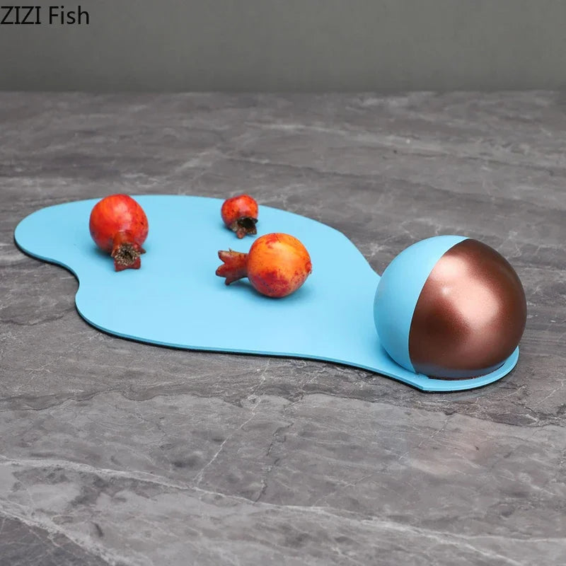 Afralia™ Blue Liquid Ornaments Abstract Crafts Desk Sculpture Room Decoration