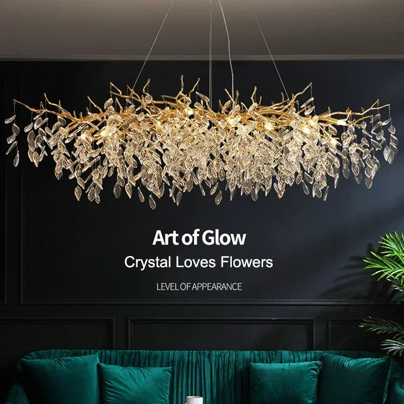 Afralia™ Crystal Ceiling Chandelier LED Pendant Lamp for Home Decor