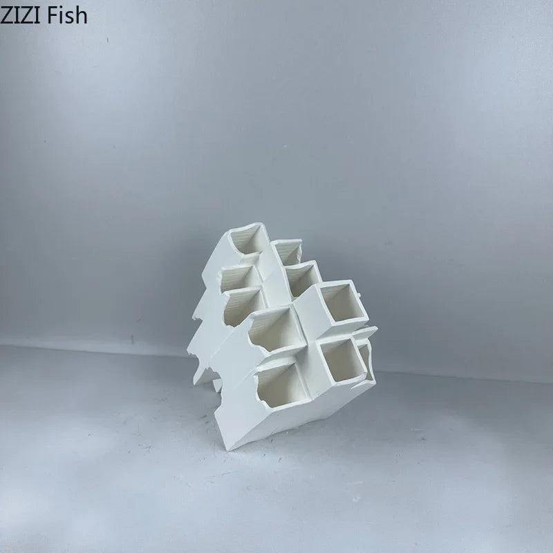 Afralia™ Geometric Ceramic Desk Ornament Minimalism Sculpture Room Decor