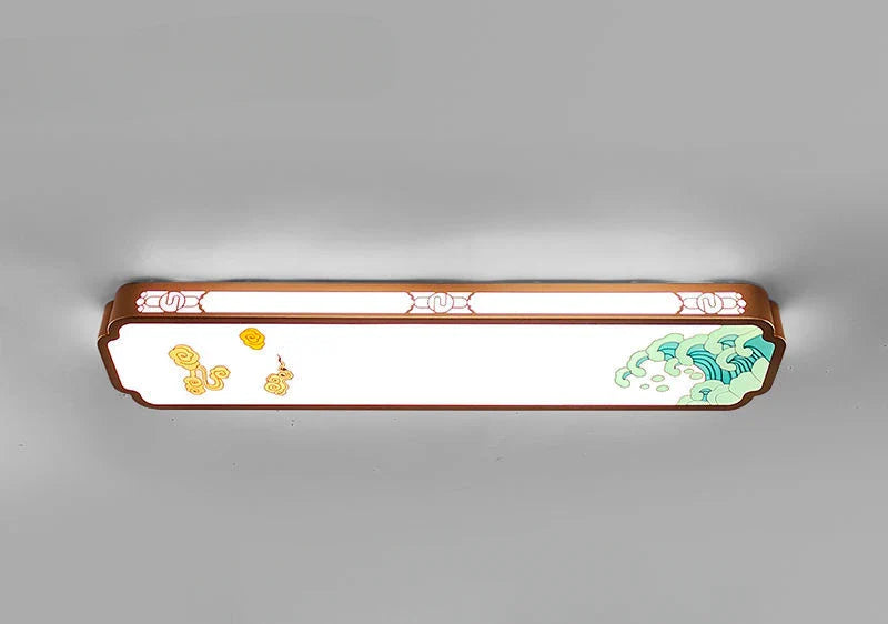 Afralia™ Chinese Style LED Ceiling Lights, Enamel Colored Corridor Wall Lights for Entrance Balcony