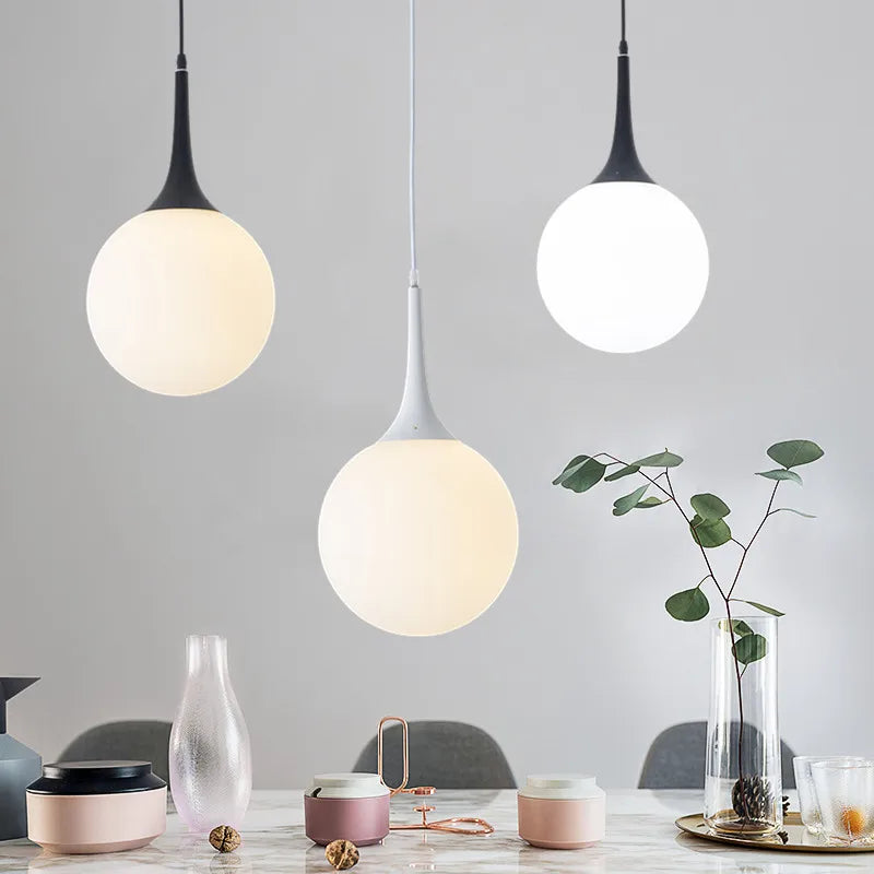 Afralia™ Glass Ball Pendant Lamp - Modern Nordic LED Lighting for Living Room & Store